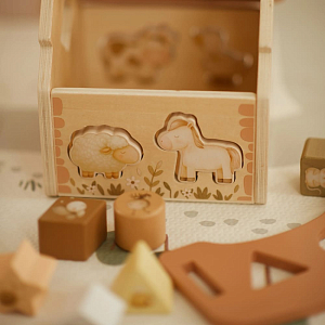 Сортер деревянный Mrs. Ertha "Animal Farm", бежевый